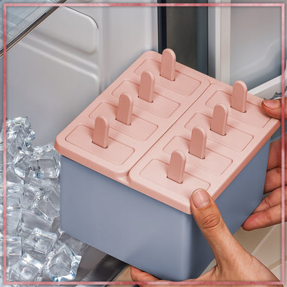 Kuketo - Set Gelati 8 Pezzi per Casa - Set con Inserto e Bastoncini Riutilizzabili, Stampo per Fare Gelati, Sorbetti, Snack, per Congelare Succhi, Yogurt e Latte, con Coperture e Supporto, Materiale Sicuro, Facile Rimozione, Ideale per Bambini e Adulti, S