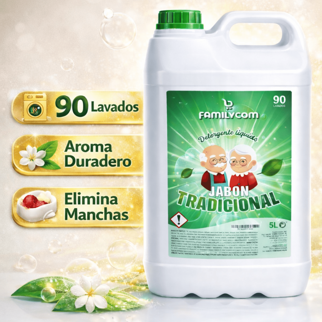 Detergente Liquido Professionale Tradizionale di Marsiglia 5L, Formula Concentrata per Biancheria Bianca e Colorata, 90 Lavaggi, Sapone Naturale per un Bucato Pulito e Cura