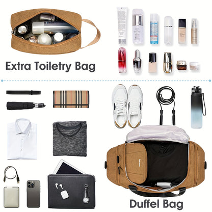 [Borsa da Toilette in Omaggio] Zaino Sportivo 5 in 1 - Dalla Palestra alla Vacanza con Maniglia per Trolley e Scomparto Ventilato per Scarpe | Essenziale per Viaggi Estivi 2025 (43L Weekender, 6 Colori), Regalo di Natale