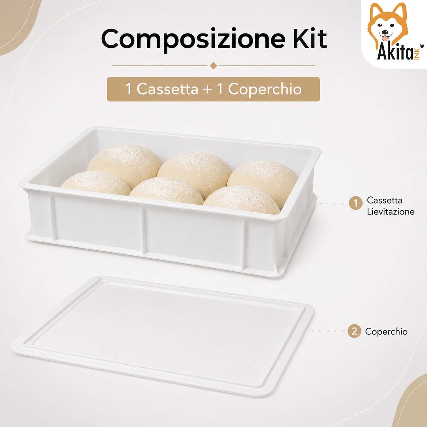 Cassetta Lievitazione Pizza e Pane portaimpasto con Coperchio