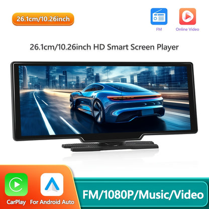 Display Interattivi con Touch Screen Versione Aggiornata 10.26 Pollici Stereo Auto Portatile Wireless Carplay per Auto con Carplay e per Android Auto con Mirror Link/ Telecamera di Retromarcia/ Wireless/ Navigazione/ AUX per Tutti i Veicoli