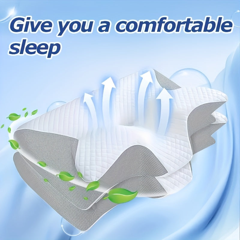 1 cuscino cervicale in spugna memory comfort per camper, ideale per chi dorme sul fianco. Allevia la pressione sul collo, con cerniera, rimovibile e lavabile, rilassa le spalle, solido, regalo perfetto per Natale e Capodanno.