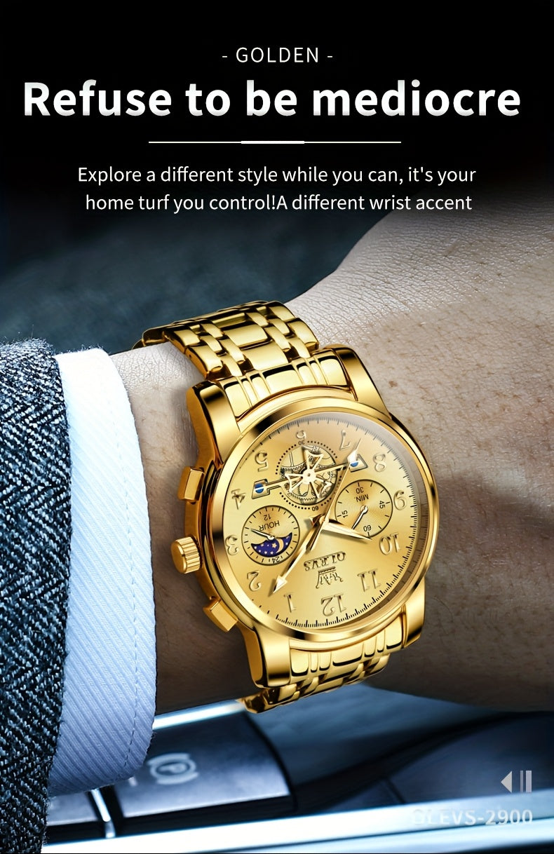 OLEVS Orologi da Uomo Classici Business Dress Analogico Quarzo Quadrante Digitale Orologio da Uomo Moda Lusso Bracciale in Acciaio Inossidabile Luminoso con Calendario Orologio da Polso da Uomo Regali Romantici Relojes De Hombre Quadrante Blu/Nero/Bianco/