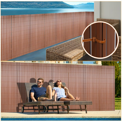 Recinzione Schermo Privacy in PVC Durevole - Protezione da Vento e Sole, Rinforzata con Legacci, Disponibile in Grigio/Verde/Marrone/Bambù - Misure Multiple per Giardino e Balcone