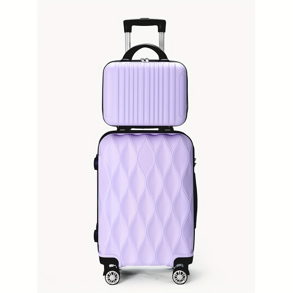 Un Set di 2 o 4 Pezzi di Valigie in ABS con Design a Foglia, Ruote Silenziose Rotanti, Ideali per Viaggi Breve e Lungo Termine, Uso Personale o come Regalo Perfetto