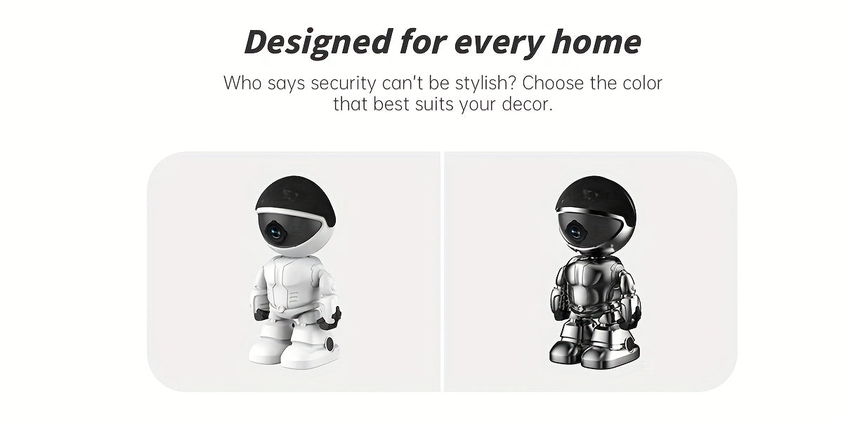 Telecamera Robot Smartphone HD 3MP, Telecamere da Interno con Audio e Video, Telecamere di Sicurezza Wireless per Esterni e Interni, Telecamera per Animali Domestici per Gatti e Cani, Visione Notturna a 360 Gradi, Telecamera Nanny per Camera da Letto, Aud