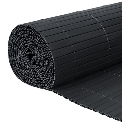 Recinzione decorativa da giardino in PVC a forma di W, schermo per la privacy per balcone con fascetta, antracite, altezza 80-200 cm, adatta per giardino e cortile