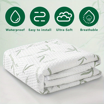 1 protezione per materasso ad aria 3D in bambù impermeabile ultra-morbida - Coprimaterasso traspirante e rinfrescante, adatto per materassi fino a 30 cm, perfetto per camere da letto, stanze degli ospiti, dormitori e appartamenti (federa non inclusa)