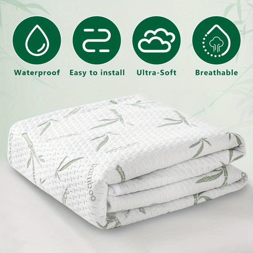 1 protezione per materasso ad aria 3D in bambù impermeabile ultra-morbida - Coprimaterasso traspirante e rinfrescante, adatto per materassi fino a 30 cm, perfetto per camere da letto, stanze degli ospiti, dormitori e appartamenti (federa non inclusa)