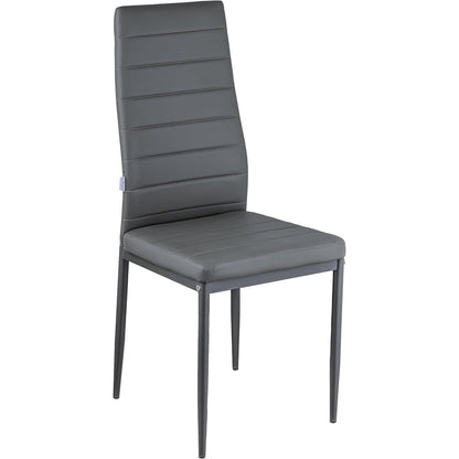 Baroni Home Set di 4 Sedie da Pranzo con Schienale Alto e Seduta Ergonomica con Cuciture Decorative, Sedie Eleganti Imbottite in Ecopelle o velluto con Struttura in Acciaio, 40X48X96 cm