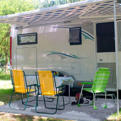 Tappeto per tenda da campeggio in HDPE, set di tappeti da campeggio con borsa per il trasporto e picchetti, tappeto traspirante per tenda, pavimento antiscivolo per tenda, pavimenti pieghevoli per tende per escursioni, campeggio, picnic (grigio blu)