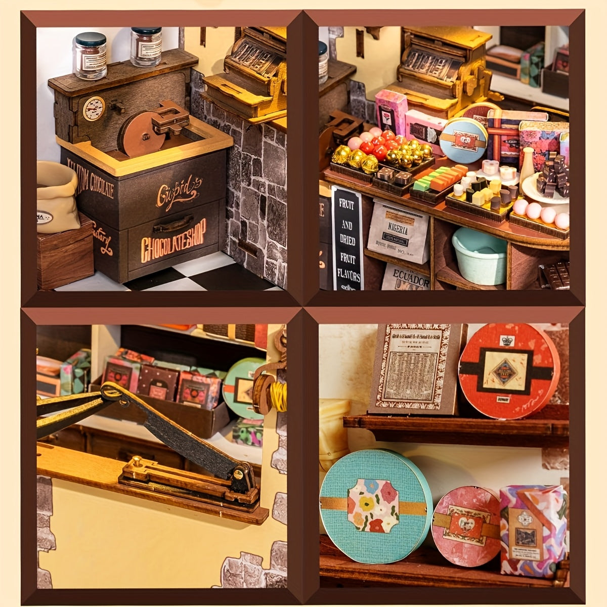 Rolife Set Casa in Miniatura Puzzle 3D in Legno Casa delle Bambole Angolo Libreria Kit Artigianale Regalo per & Adolescenti 14+ (Negozio di Cioccolatini di Henry)