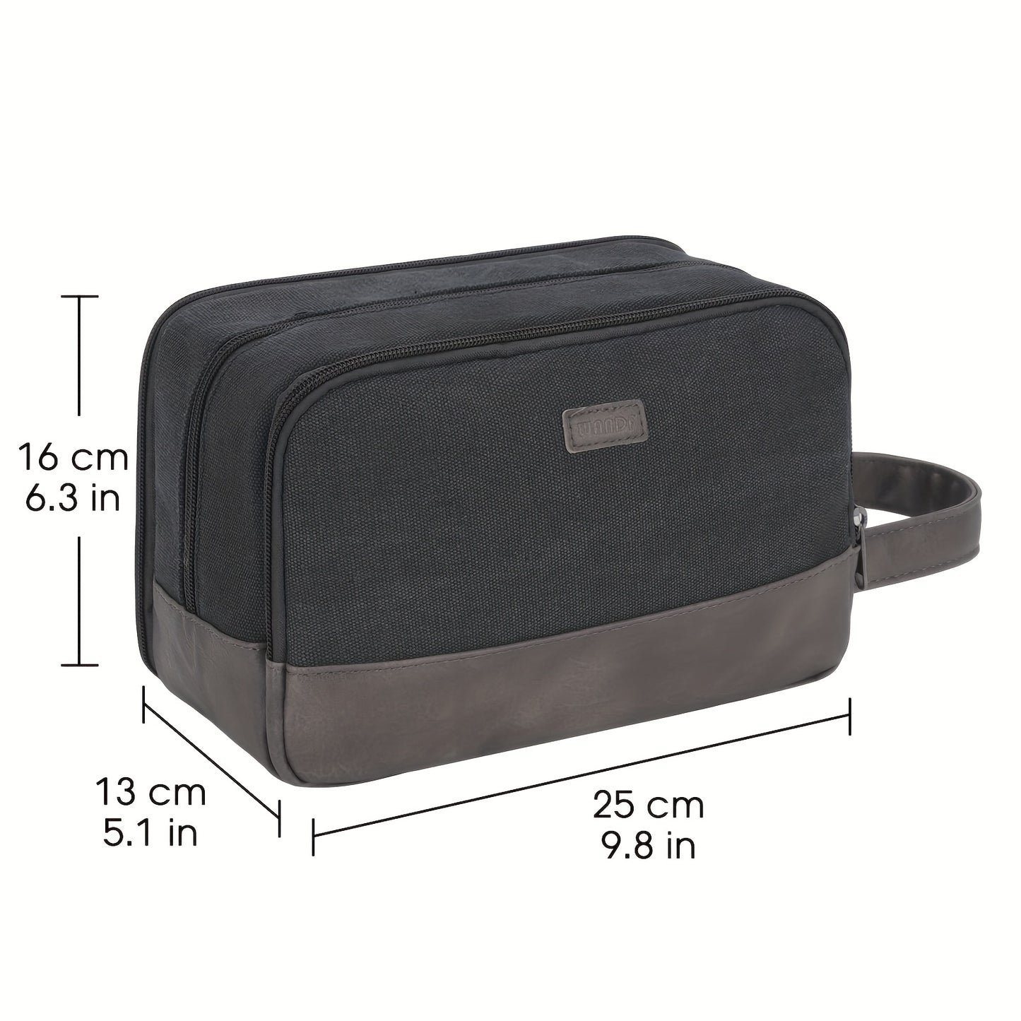 Beauty Case da Viaggio in Tela con Maniglia Laterale per Uomo Donna, Organizer da Viaggio per Articoli da Toeletta, Borsa da Barba con Tasca Separata per Asciutto e Bagnato per Accessori da Viaggio