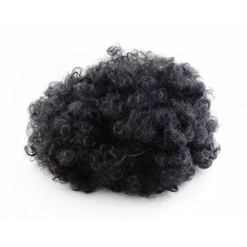 Parrucca Afro Nera Riccia per Feste degli Anni '70 e '80 per il Capodanno
