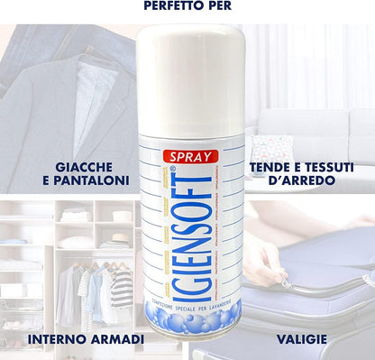 HOME PRO Deo Igiensoft Spray Sanitizzante Ipoallergenico, Deodorante per Tessuti, Disinfetta i Vestiti, Protegge i Tessuti, Armadi, Elimina gli Odori 2x400ml
