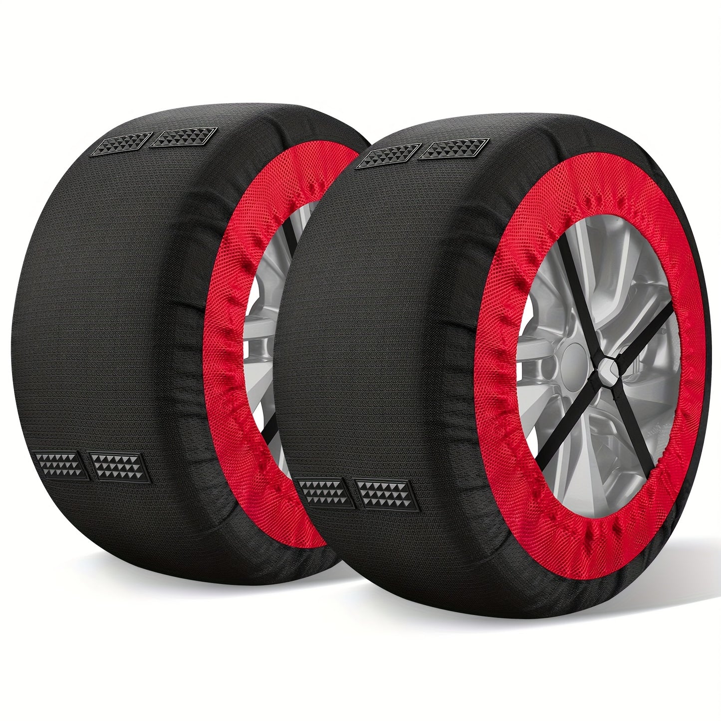 Highsam Super Grip Snow EN 16662-1, Catene da Neve per Auto, 2 Paia di Calze da Neve in Tessuto Lavabili per Pneumatici di Camion e Auto