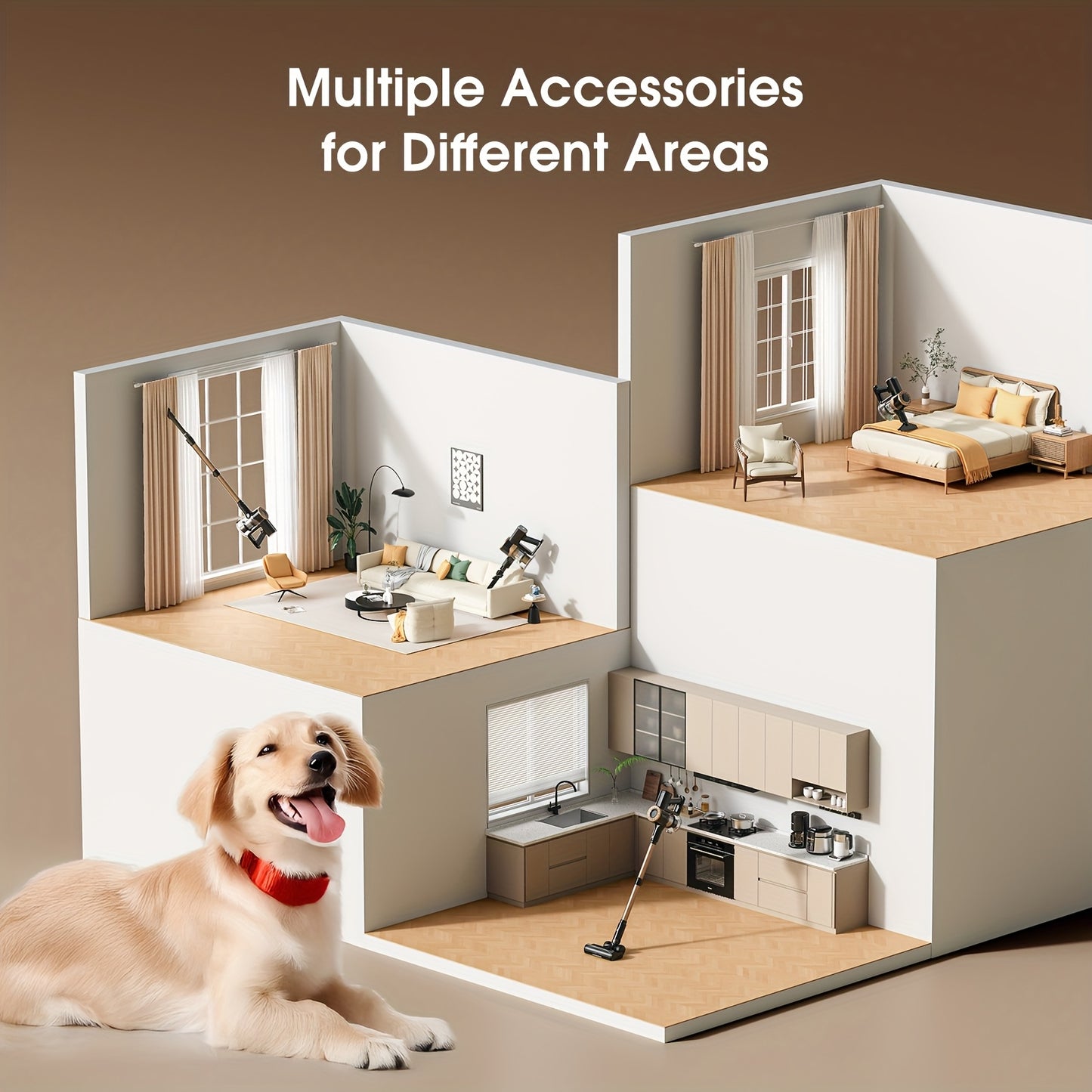 Aspirapolvere senza fili Lubluelu 46 Kpa -groviglio, aspirapolvere a bastone 6 in 1 con display a LED, autonomia di 50 minuti per tappeti, pavimenti duri, peli di animali domestici