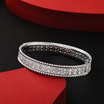 Bracciale di lusso in argento sterling 925 argentato pieno di stelle, elegante e bellissimo, temperamento sfarzoso, da indossare tutti i giorni, regalo di San Valentino, regalo di Natale, regalo per la festa della mamma, con scatola regalo squisita in oma
