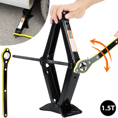 Cric Auto 1.5T, Cric Auto 1.5 Ton, Cric a Forbice Salvaspazio, Materiale in Acciaio ad Alta Resistenza, Antiruggine e a Risparmio Energetico - Altezza di Sollevamento 10-33.5 Cm - Adatto per Auto, SUV, Berline e Furgoni, Cric Auto Professionale, Attrezzo
