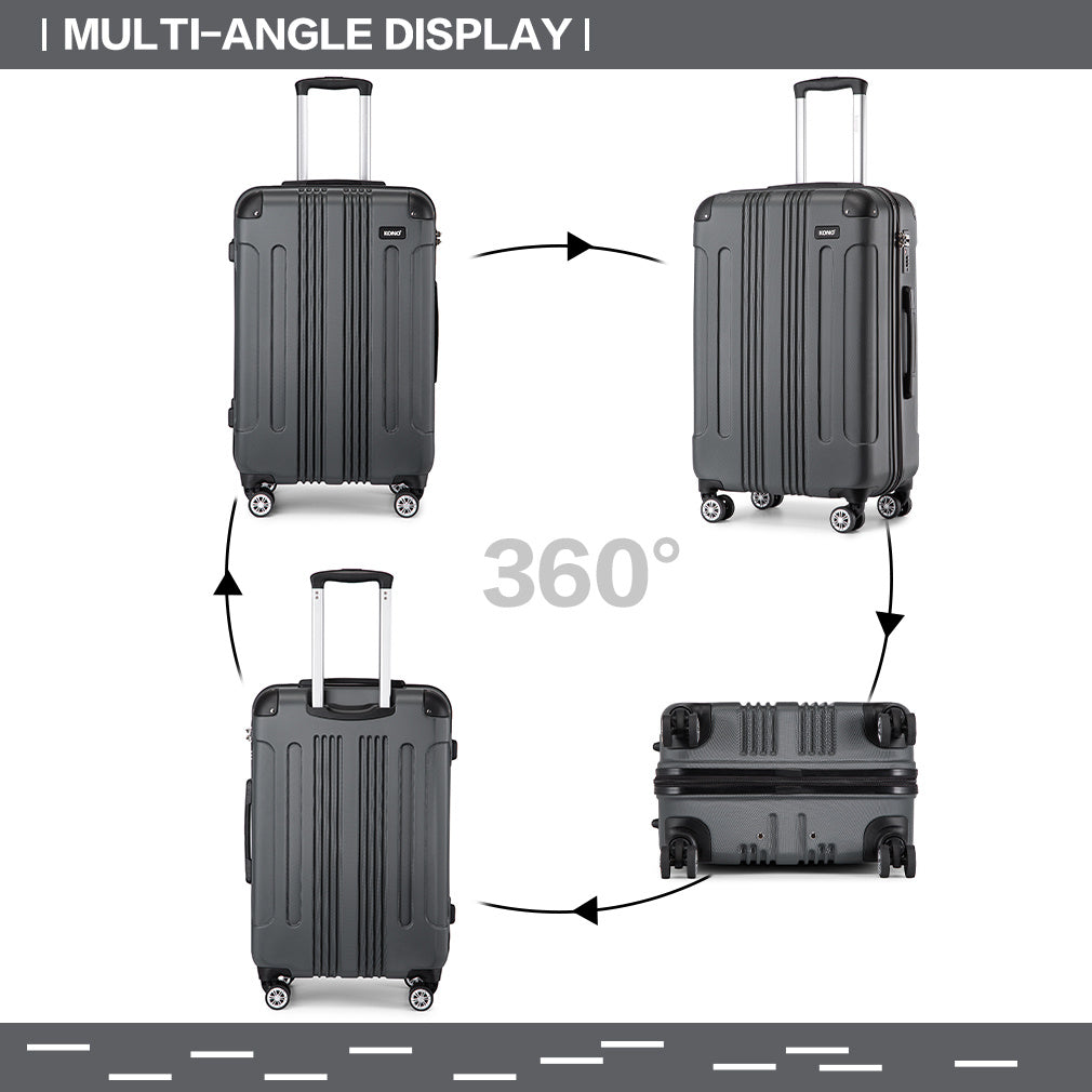 Valigia da imbarco 55x35x20cm a guscio rigido in ABS con trolley da viaggio, bagaglio a mano da cabina, 33L, regalo per Black Friday, Giorno del Ringraziamento, Natale
