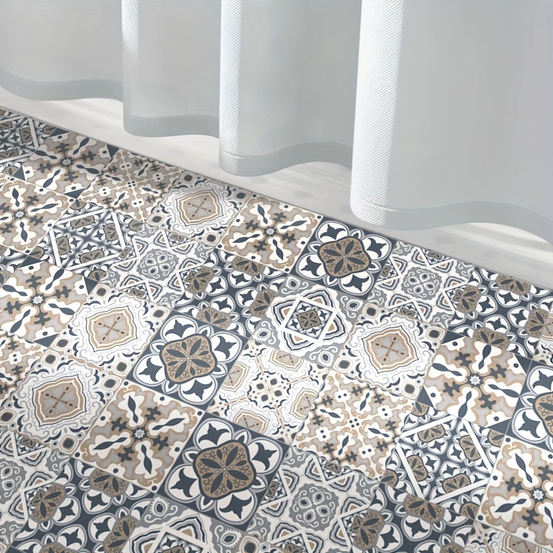 10pz, Adesivi per Piastrelle Retrò Impermeabili per Bagno, WC e Soggiorno - Antiscivolo, Autoadesivi, Resistenti all'Olio e Facili da Applicare - Perfetti per una Copertura del Pavimento Elegante e Duratura