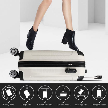 Valigia da imbarco 55x35x20cm a guscio rigido in ABS con trolley da viaggio, bagaglio a mano da cabina, 33L, regalo per Black Friday, Giorno del Ringraziamento, Natale