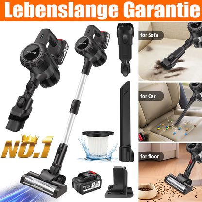 Aspirapolvere multifunzione senza sacco e senza fili, 1x o 2x batteria, aspirapolvere a bastone leggero, mocio senza fili, aspirapolvere con display a LED, autonomia, aspirapolvere verticale autoportante, aspirapolvere portatile leggero per la pulizia di