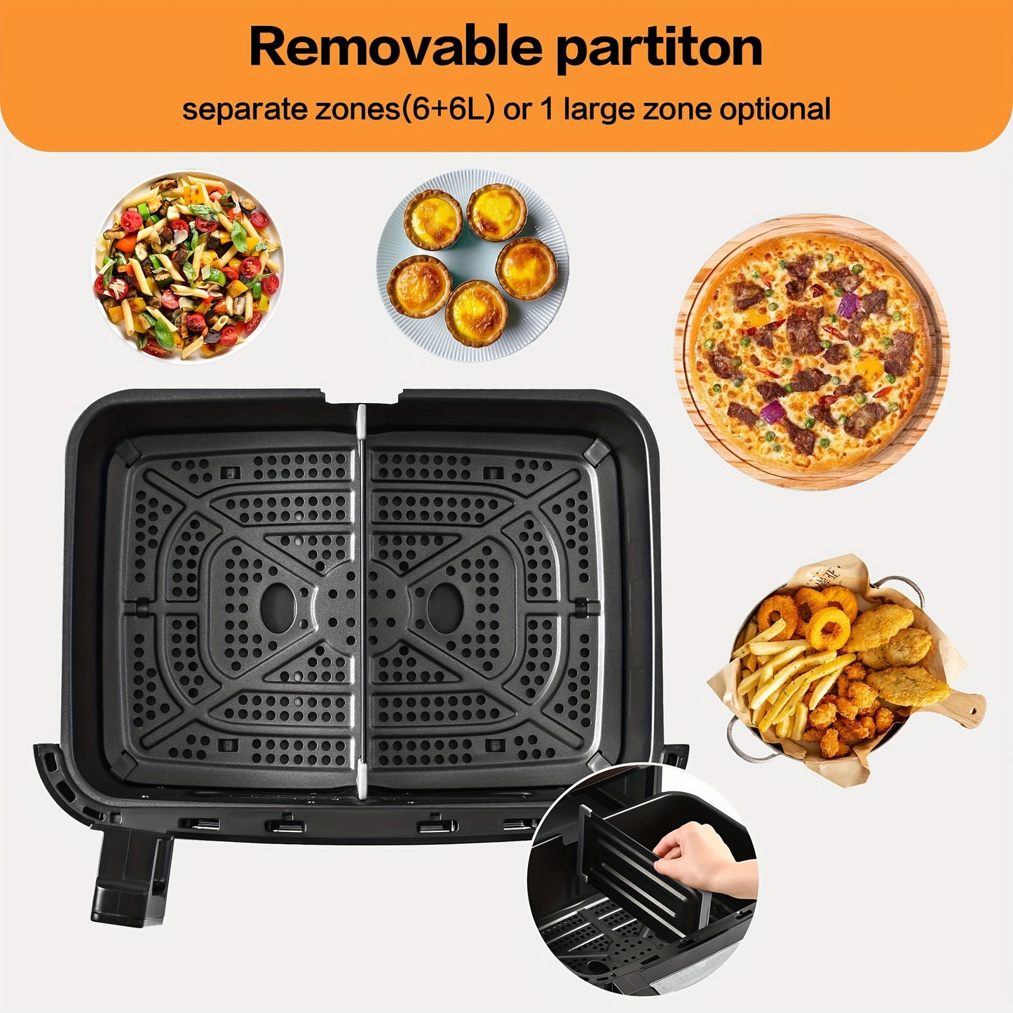 Friggitrice ad aria calda da 12L, a camera singola o doppia opzionale, XXL Airfryer con touchscreen e 8 programmi, friggitrice ad aria calda con finestra di visualizzazione