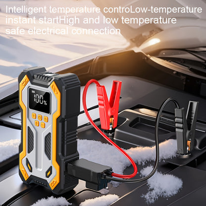 Avviatore di emergenza portatile multifunzione 9-in-1 10000A con gonfiatore per pneumatici e compressore d'aria, avviatore portatile per batteria auto 150PSL, gonfiatore digitale per pneumatici, luce di emergenza a LED e strumento accessorio per auto. Dis