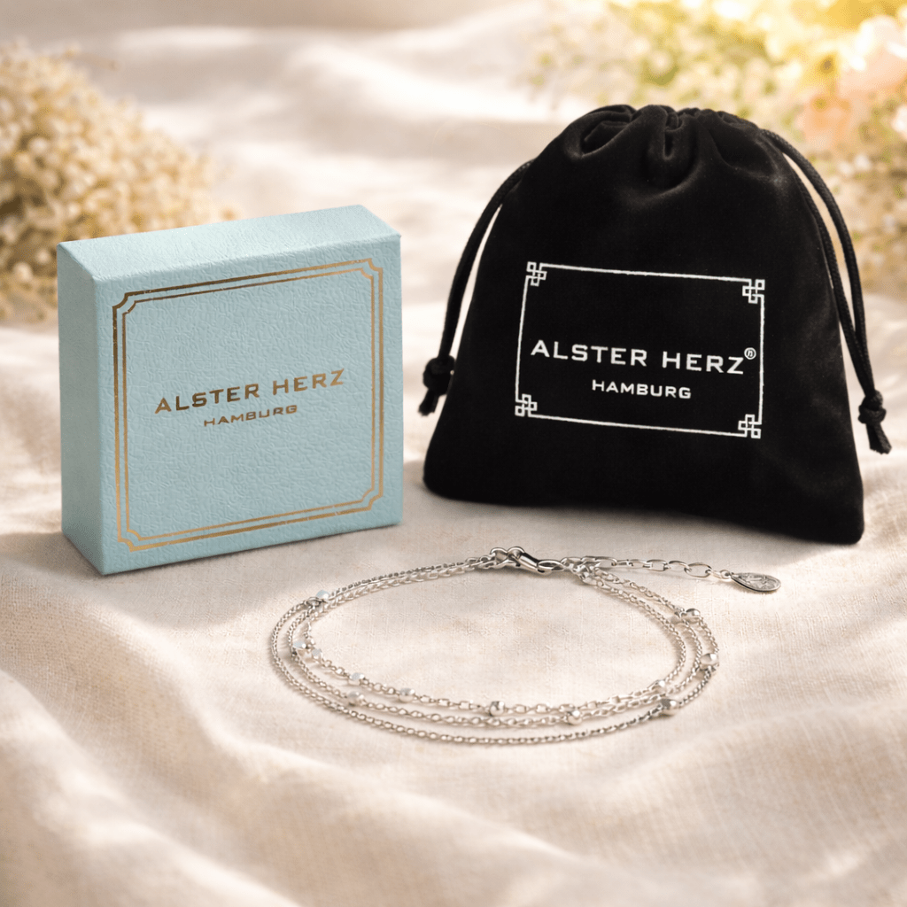 Bracciale da donna in argento 925, braccialetto dell'amicizia regolabile, multistrato - Gioiello creativo da donna, regalo per San Valentino, compleanno, Natale