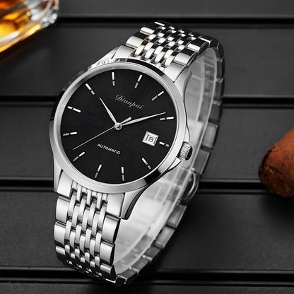 Orologio da polso da uomo automatico meccanico di lusso sottile sportivo con calendario per il Giorno del Ringraziamento