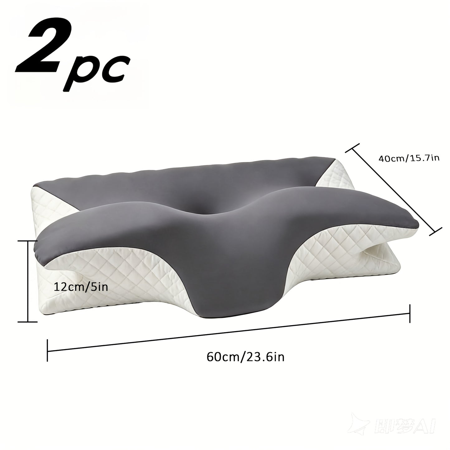 2 cuscini a farfalla con memory foam, cuscino cervicale, sonno profondo confortevole, tessuto traspirante e morbido, design di fascia alta che tiene conto sia del sonno sulla schiena che sul fianco, 60*40*12 cm, regali per famiglia e amici, magazzino loca