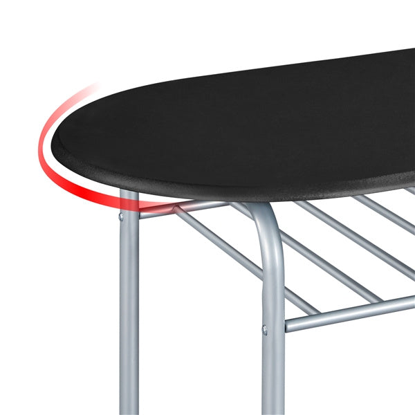 Costoffs Set Tavolo e 2 Sedie da Bar e Sala da Pranzo in Legno e Metallo per Cucina Balcone Piccoli Spazi Sedia Portata 136 kg