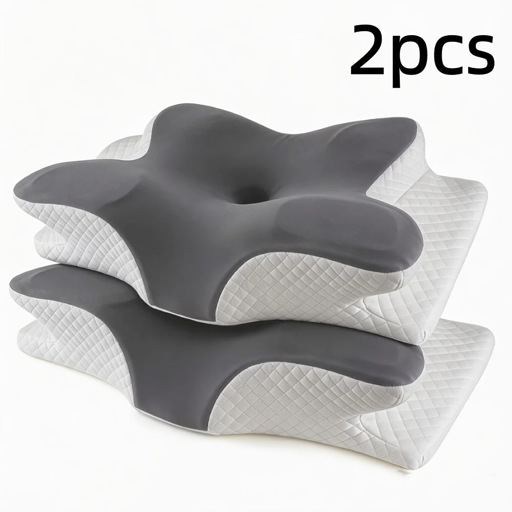 2 cuscini a farfalla con memory foam, cuscino cervicale, sonno profondo confortevole, tessuto traspirante e morbido, design di fascia alta che tiene conto sia del sonno sulla schiena che sul fianco, 60*40*12 cm, regali per famiglia e amici, magazzino loca