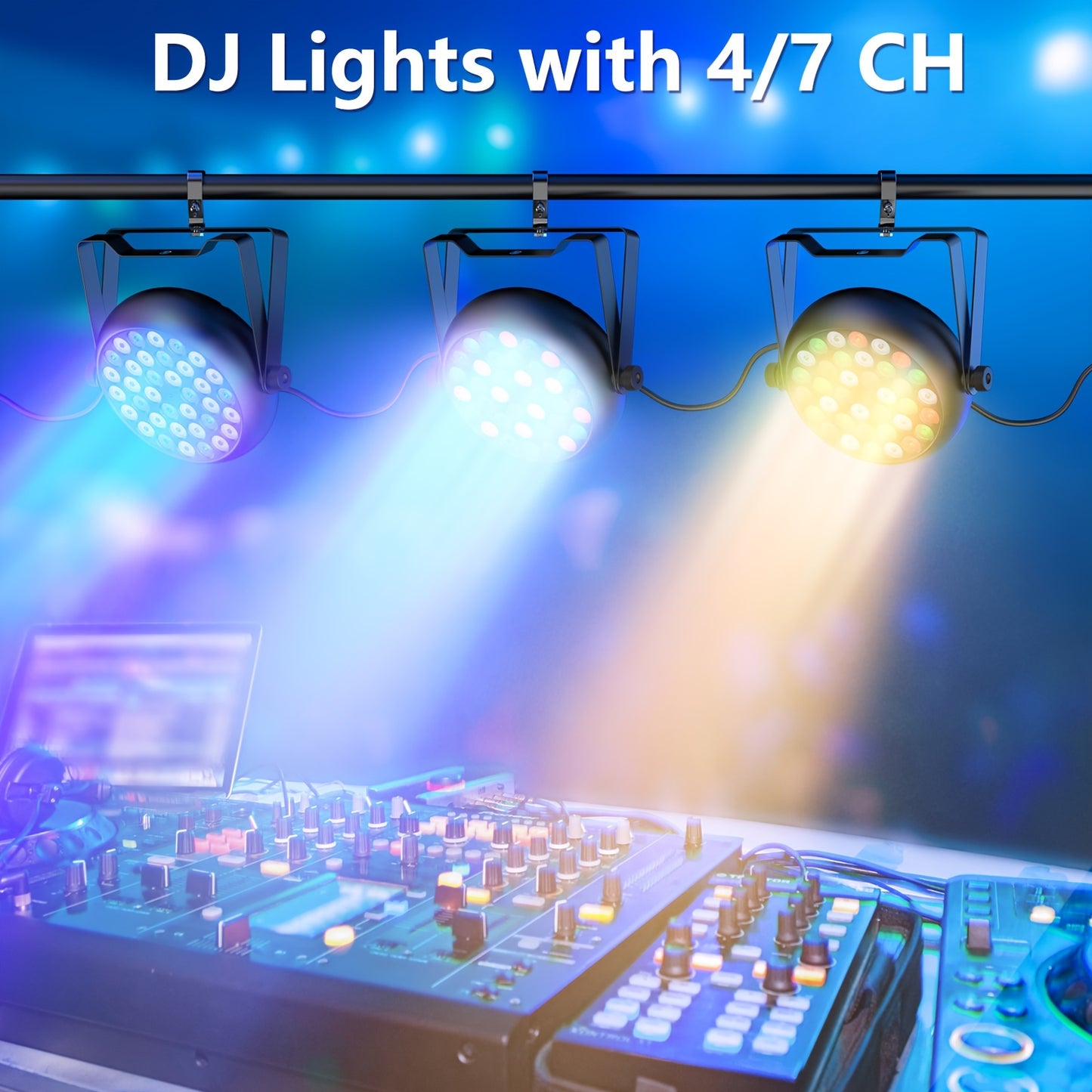 4 Pezzi 36 LED RGB Par Light Illuminazione Scena DMX Disco Party DJ Evento Show Illuminazione Natale