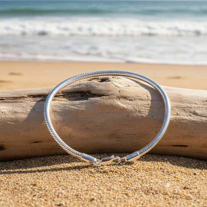 Bracciale in Catena Snake Bone in Argento Puro 925, Design Semplice ed Elegante con Stile Chic e Versatile, Perfetto per l'Uso Quotidiano, Regalo per San Valentino, Regalo per le Feste, Ideale per Compleanni e Vacanze al Mare