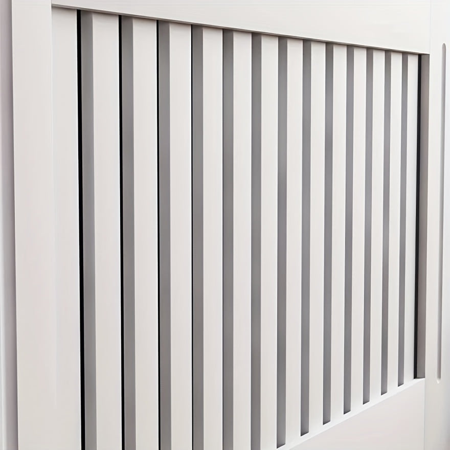 Pannello copriradiatore extra alto 92 cm/27" - Autoportante - Adatto per radiatori orizzontali/verticali, pannello con porta, ripiano e barriera con vano portaoggetti, unità da assemblare