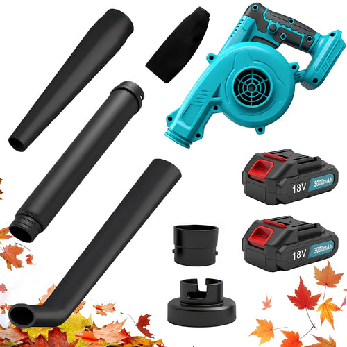 Soffiatore per Foglie Senza Filo Nuovo Aggiornato 2026, Mini Soffiatore per Foglie con 2 Batterie, Soffiatore Elettrico Portatile a Batteria Compatibile con Batteria Makita 18V BL1830 BL1840 BL1850, Soffiatore e Aspirapolvere Portatile 2-in-1 per Cura del