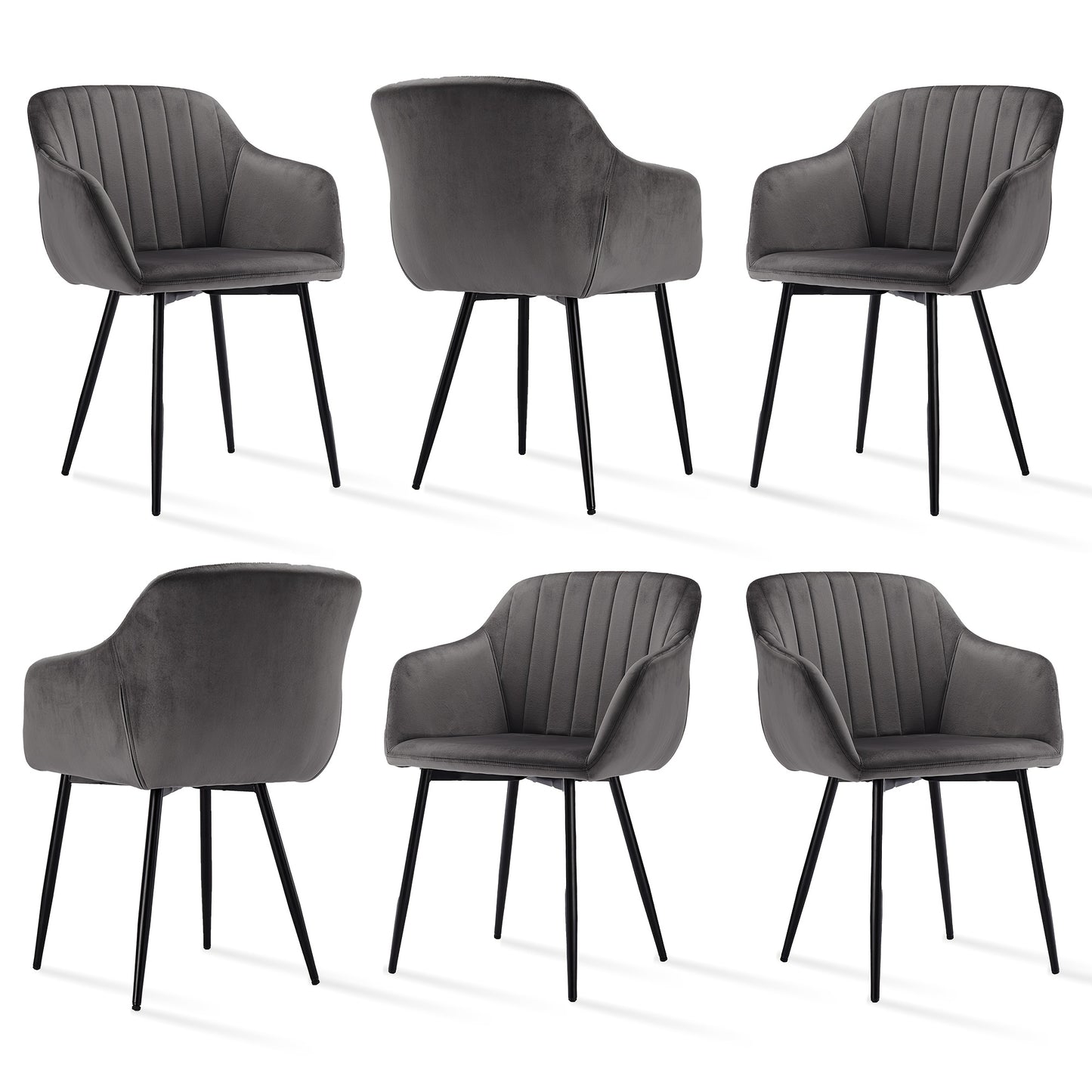 Sedie da pranzo eleganti con braccioli e supporto lombare per soggiorno, cucina e camera da letto, di grande comfort - Disponibili in set da 2, 4 o 6