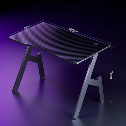 Scrivania da gaming 80/100 cm con superficie in fibra di carbonio, scrivania per computer a forma di A, tavolo da gaming, workstation ergonomico per pz, mobili per la casa, scrivania per l'ufficio domestico, regalo per uomo, locale