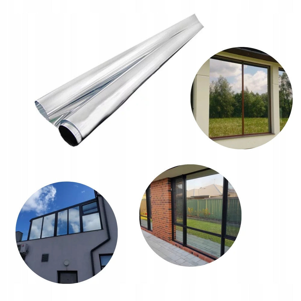 Kit di isolamento termico per finestre, effetto specchio veneziano, argento, anti-UV, anti-graffio, autoadesivo e facile da rimuovere. Riduce la temperatura estiva di 8°C e la perdita di calore invernale del 40%. Migliora l'efficienza del condizionamento