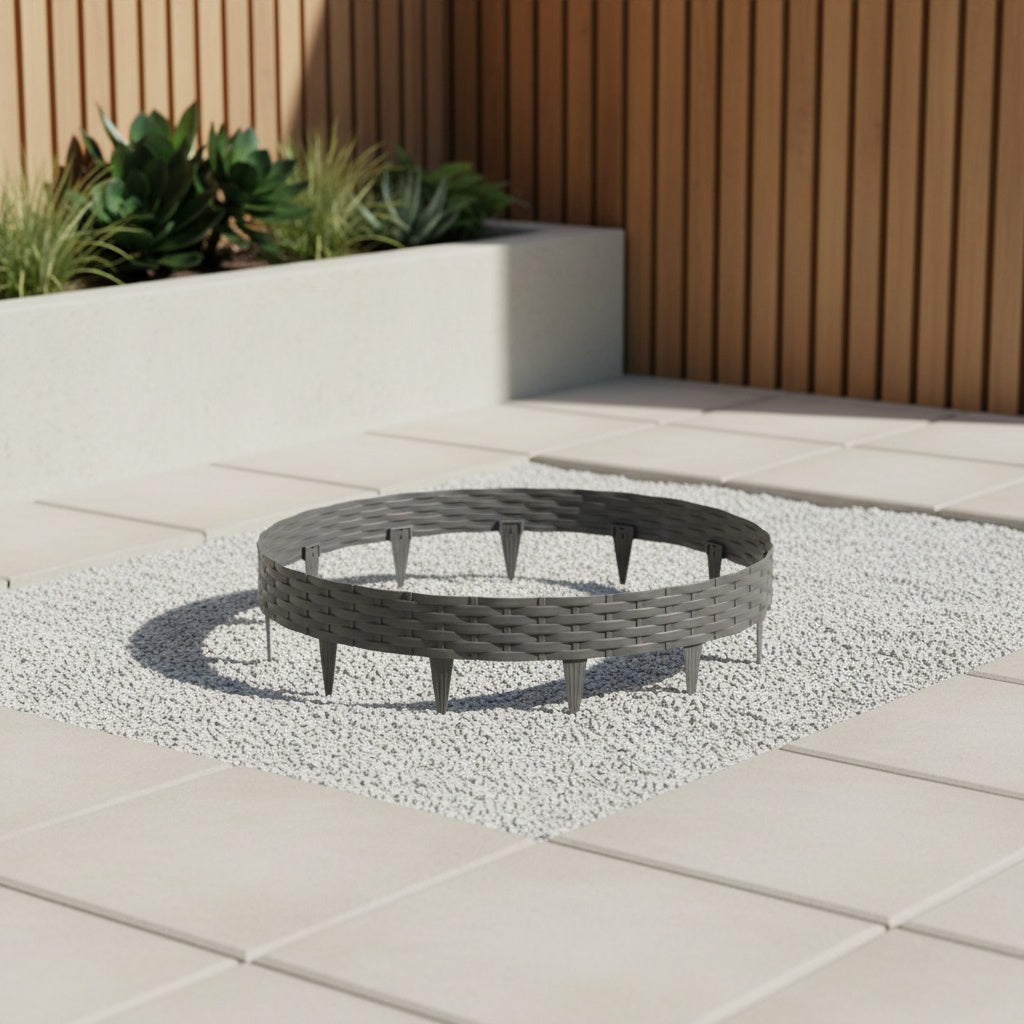 Bordura per prato flessibile 100 cm, bordo per pavimentazione effetto rattan, bordo in plastica per aiuole, pietra per la delimitazione del giardino, set di palizzate, sostituzione di pietre per bordure per prato