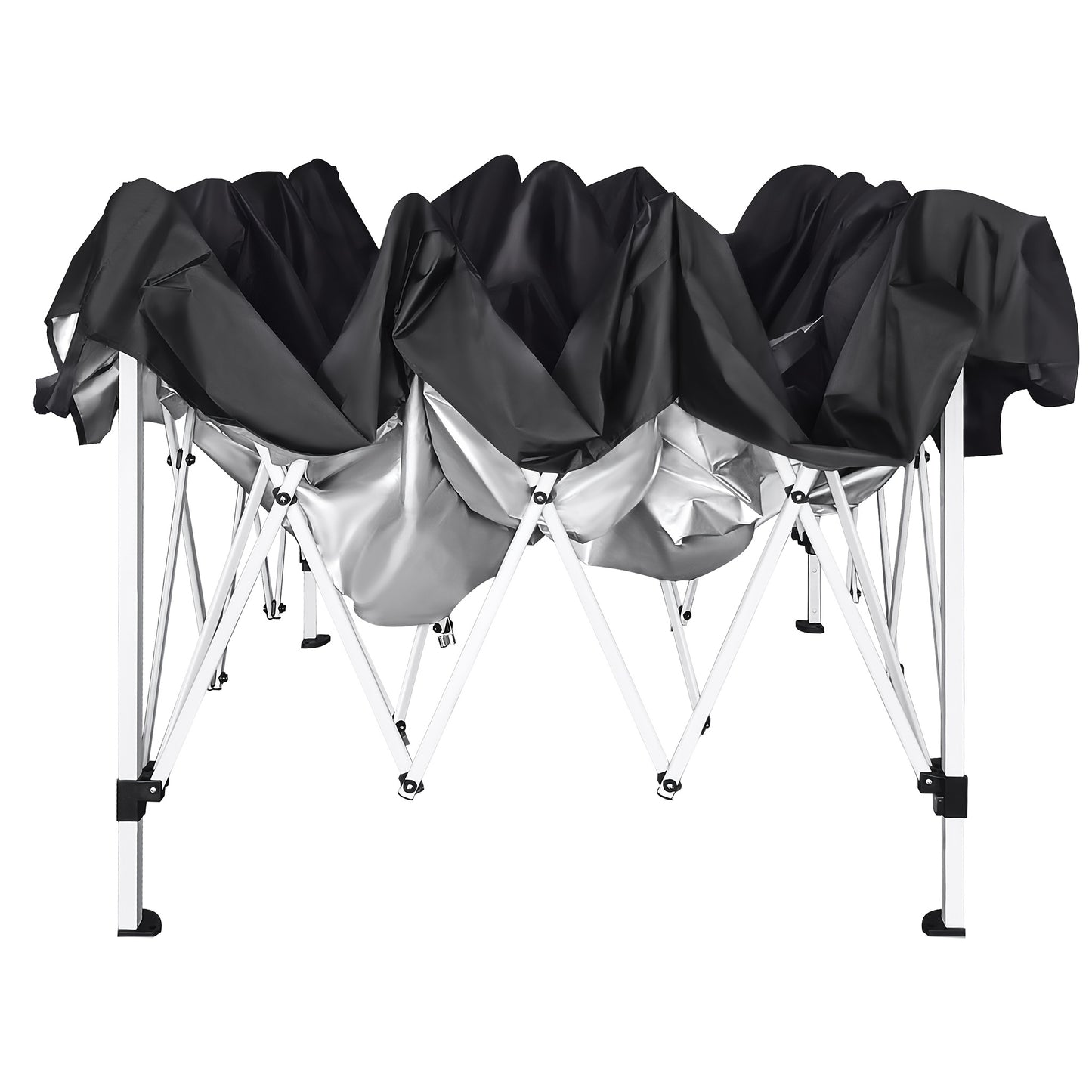 Gazebo Pieghevole 3X6 per Giardino, Gazebo Pieghevole, Baldacchino Pop-Up, Altezza Regolabile 2.4M - 2.6M Tenda da Festa Tenda da Giardino per Feste in Giardino Matrimoni all'Aperto, Stabile Senza Tessuto di Supporto