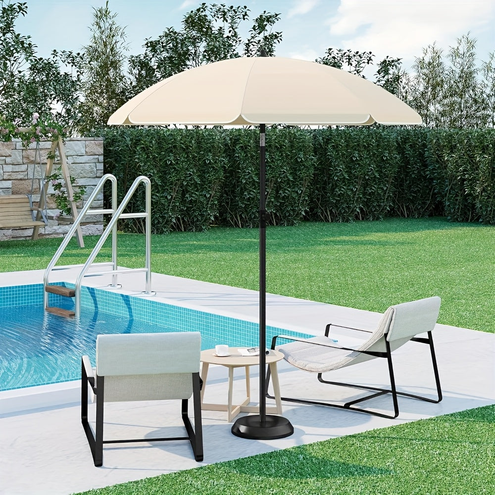 1 ombrellone da spiaggia, ombrello da balcone, protezione UV, ombrello a 8 stecche, stabile, regolabile, pieghevole a 45°, peso 180G/M², blocca efficacemente i raggi UV, portatile, compagno ideale per campeggio e giornate in spiaggia