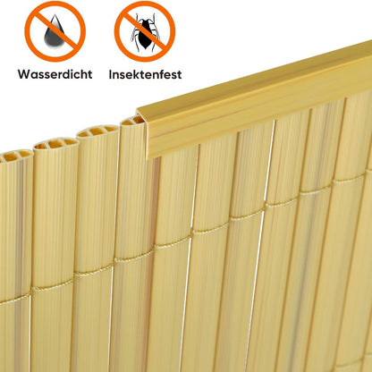 Profilo copertura per recinzione in PVC, 5 pezzi X 1M, progettato come accessorio di protezione per schermi privacy in PVC. Ogni profilo è lungo 1M, disponibile in confezione da 5. Resistente, resistente alle intemperie e facile da installare, ideale per