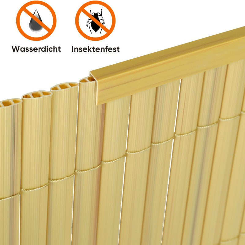 Profilo copertura per recinzione in PVC, 5 pezzi X 1M, progettato come accessorio di protezione per schermi privacy in PVC. Ogni profilo è lungo 1M, disponibile in confezione da 5. Resistente, resistente alle intemperie e facile da installare, ideale per