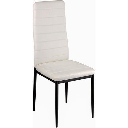 Baroni Home Set di 4 Sedie da Pranzo con Schienale Alto e Seduta Ergonomica con Cuciture Decorative, Sedie Eleganti Imbottite in Ecopelle o velluto con Struttura in Acciaio, 40X48X96 cm