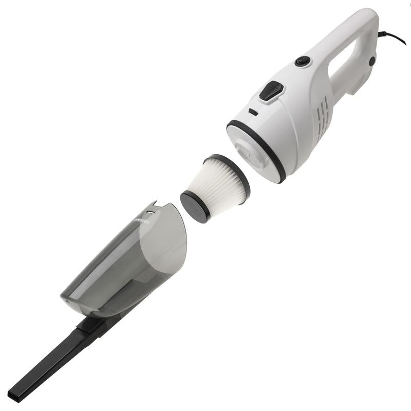 Aspirapolvere verticale senza sacco 800W 17 kPa Filtro EPA 11 Contenitore per polvere trasparente 0.6L Tubo metallico robusto Manico staccabile Cavo lungo da 7 metri Include spazzola per pavimenti duri e bocchetta a spina di pesce per una pulizia precisa