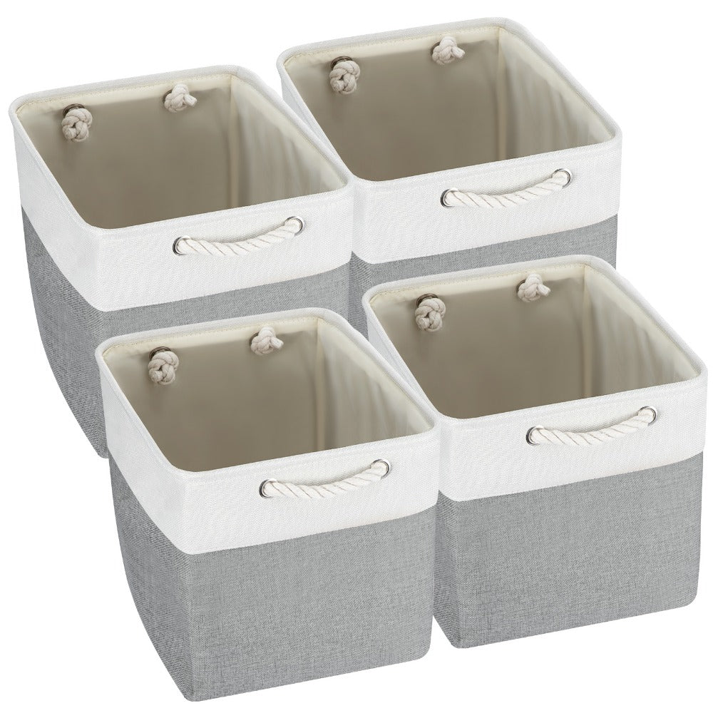 Contenitore Pieghevole con Manici, Cesto in Tessuto per Organizzare Mensole, Armadi e Guardaroba; Robusto e Leggero per l'Organizzazione Domestica, Cesti per Scaffali