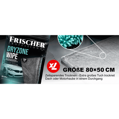 Asciugamano per auto 50X80 cm 1600 GSM - Microfibra premium grande, senza macchie e graffi, asciugatura rapida, double-face